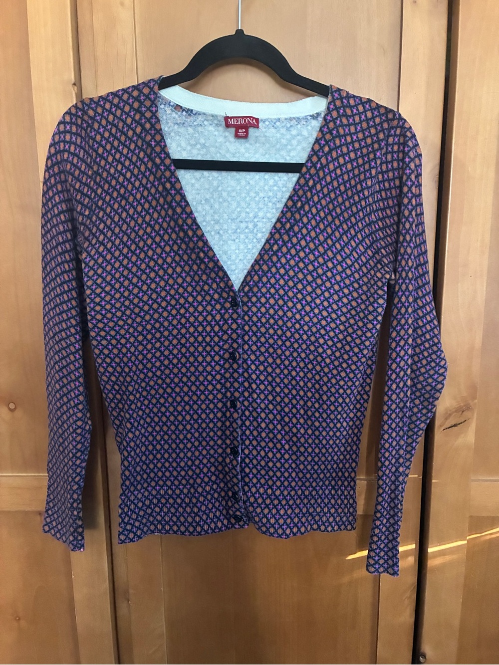 Merona Light Blue & Pink Knit Cardigan #94